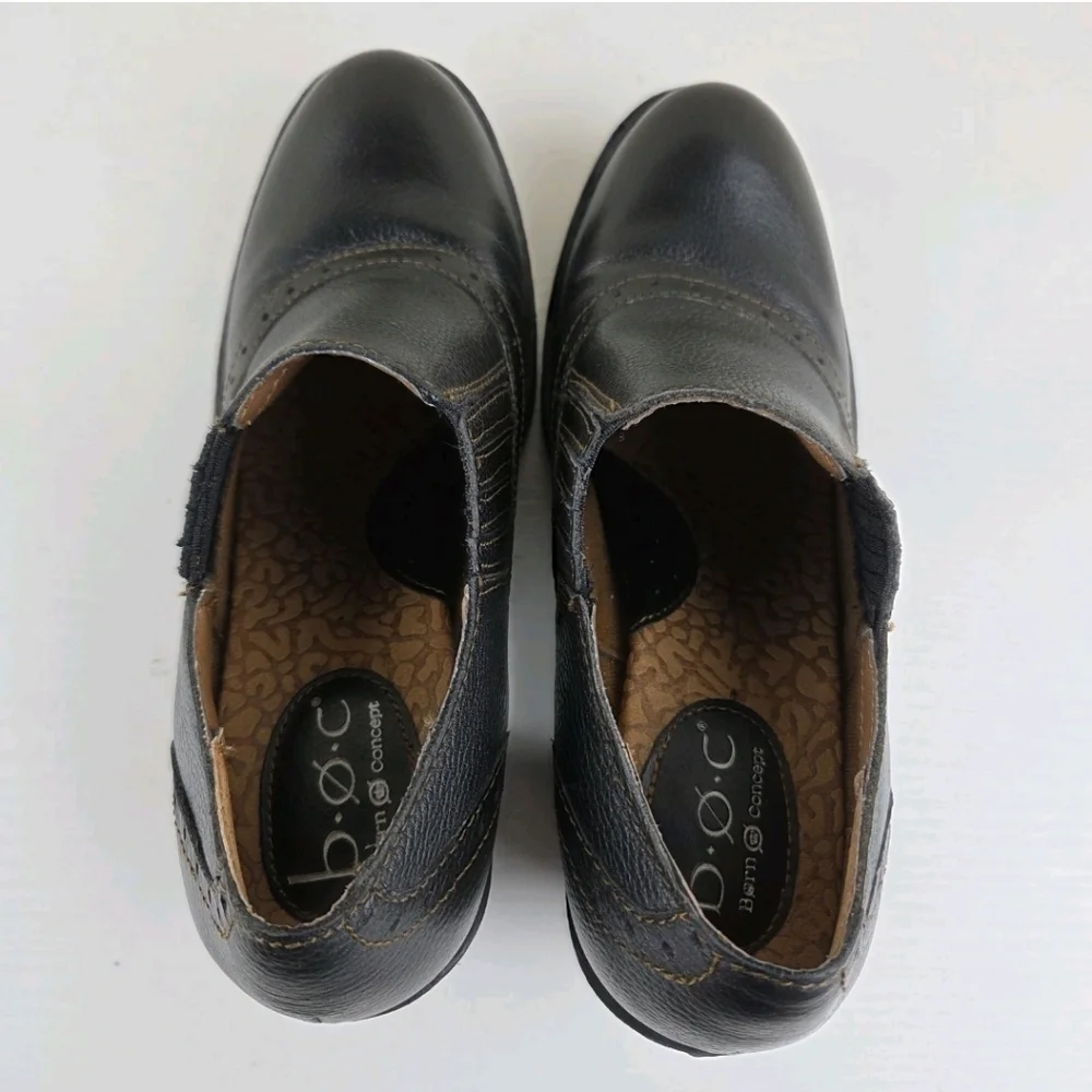 B.O.C.‎ Sorla Block Heel Black Pebble Leather Slip On Stretch Ankle Booties 8 - Picture 4 of 10